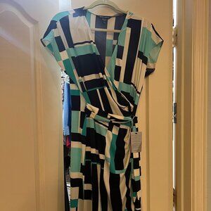 Maggie London faux wrap midi dress